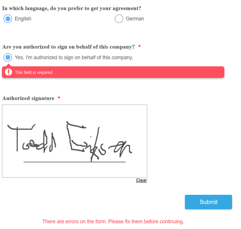 Authorized signature